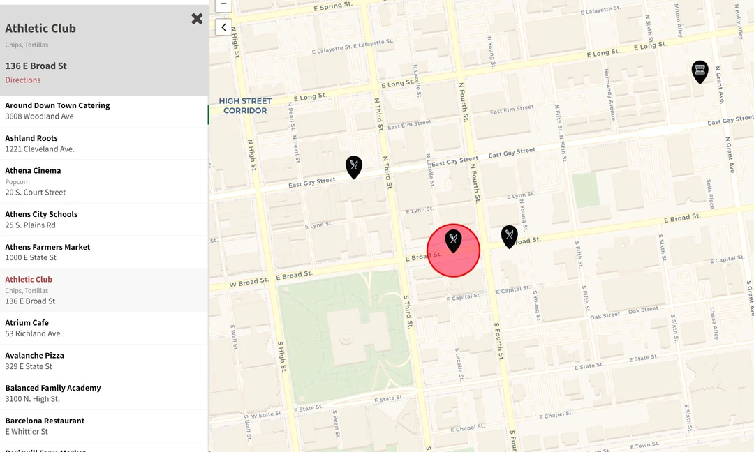 Shagbark Product Locator Map